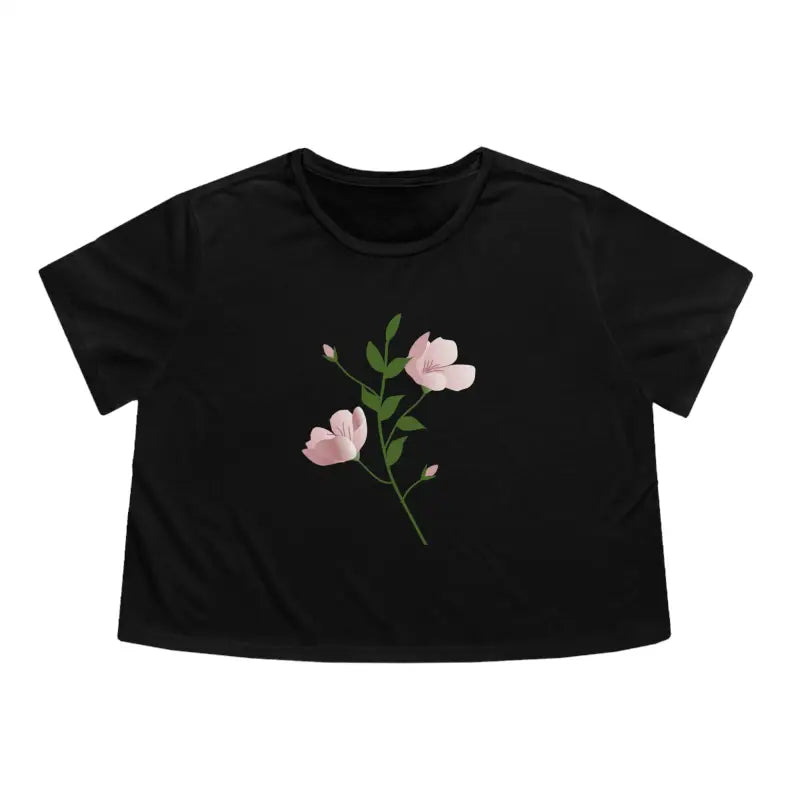 Chic Vibes: Dipaliz Flowy Cropped Tee for a Fresh Look - Black / s T-shirt