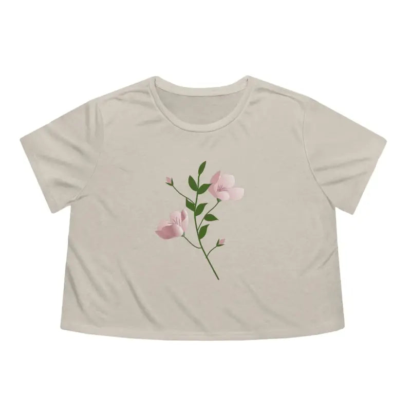 Chic Vibes: Dipaliz Flowy Cropped Tee for a Fresh Look - Heather Dust / s T-shirt