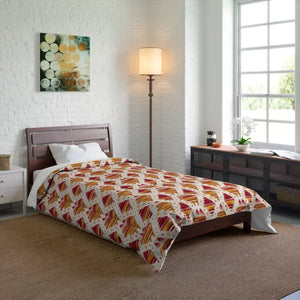 Orange Geometric Pattern Plush Softness Comforter - Dipaliz - 68’’ × 88’’ - Quilts & Comforters
