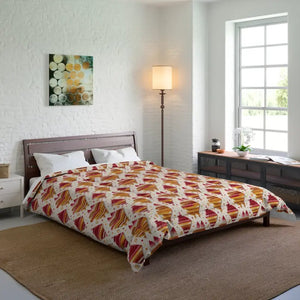 Orange Geometric Pattern Plush Softness Comforter - Dipaliz - 88’’ × - Quilts & Comforters