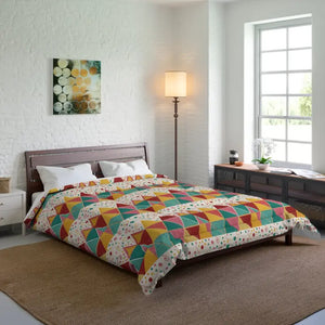 Geometrical Vibrant Triangles Polyester Comforter - Dipaliz - 88’’ × - Quilts & Comforters