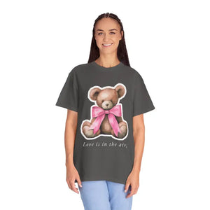 Love is in the Air Teddy Bear Valentine’s Day Tee - Dipaliz - Graphite / s - T-shirts