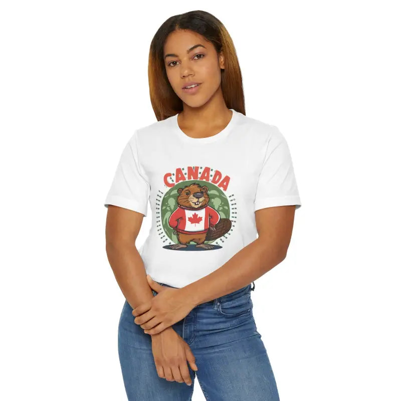 Celebrate Canada Day in Style with our Cozy Beaver Tee! - White / s T-shirt