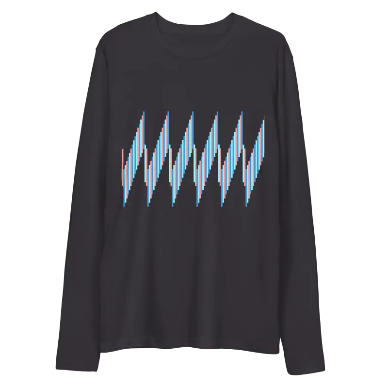 Chic Abstract Long Sleeve Tee for a Stylish Wardrobe Upgrade - Heavy Metal / s T-shirt