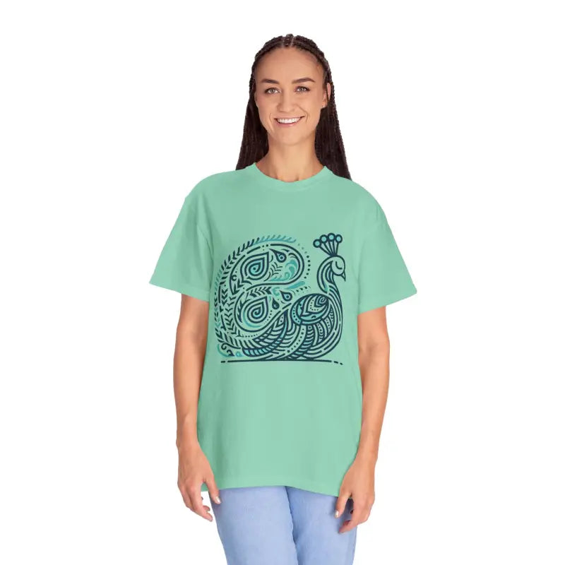 Elevate your Style with the Cozy Chic Peacock Cotton Tee - Island Reef / s T-shirt