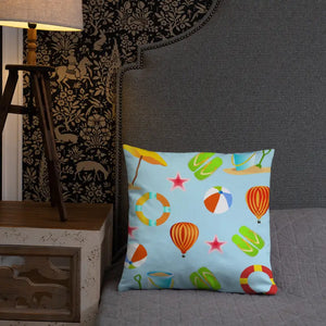 Beach Games Throw Pillow - Polyester Summer Vibes - Dipaliz - Pillows