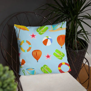 Beach Games Throw Pillow - Polyester Summer Vibes - Dipaliz - Pillows