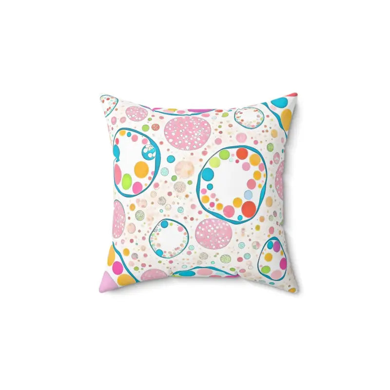 Cozy Up with Colorful Circles Polyester Square Pillows - 14’’ × Home Decor