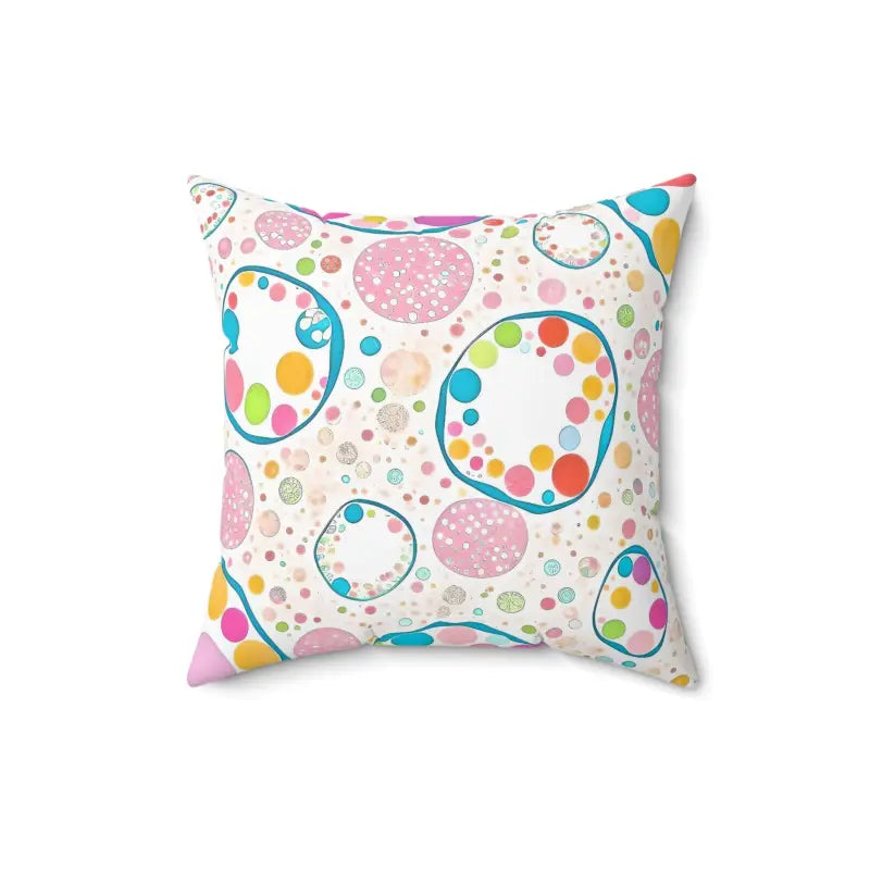 Cozy Up with Colorful Circles Polyester Square Pillows - 16’’ × Home Decor