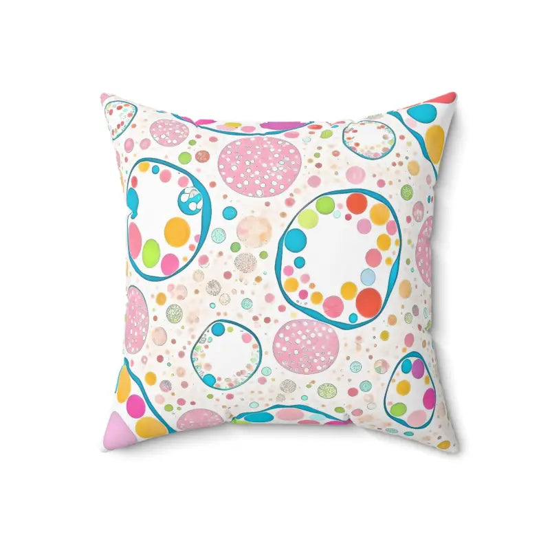 Cozy Up with Colorful Circles Polyester Square Pillows - 18’’ × Home Decor