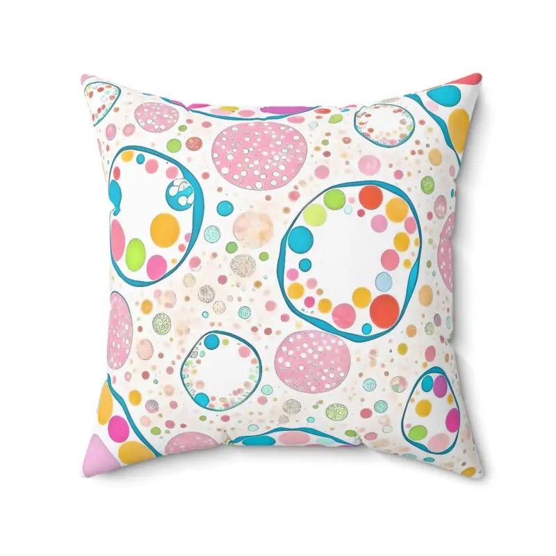 Cozy Up with Colorful Circles Polyester Square Pillows - 20’’ × Home Decor