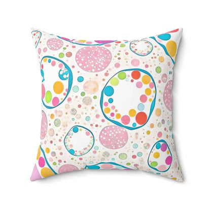 Cozy Up with Colorful Circles Polyester Square Pillows - Home Decor