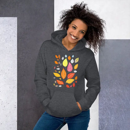 Stay Cozy in Dipaliz’s Autumn Leaves Unisex Hoodie - Dark Heather / s Hoodies