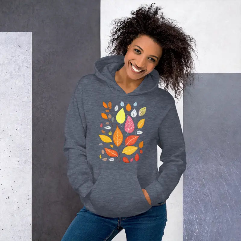 Stay Cozy in Dipaliz’s Autumn Leaves Unisex Hoodie - Heather Sport Dark Navy / s Hoodies