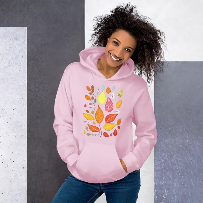 Stay Cozy in Dipaliz’s Autumn Leaves Unisex Hoodie - Light Pink / s Hoodies