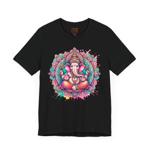 Mandala Ganesha Short Sleeve Tee - Comfort Meets Culture - Dipaliz - T-shirts
