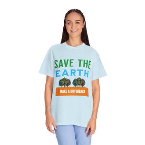 Save the Earth Tee Cotton Women’s Fashion Statement - Dipaliz - Chambray / s - T-shirts