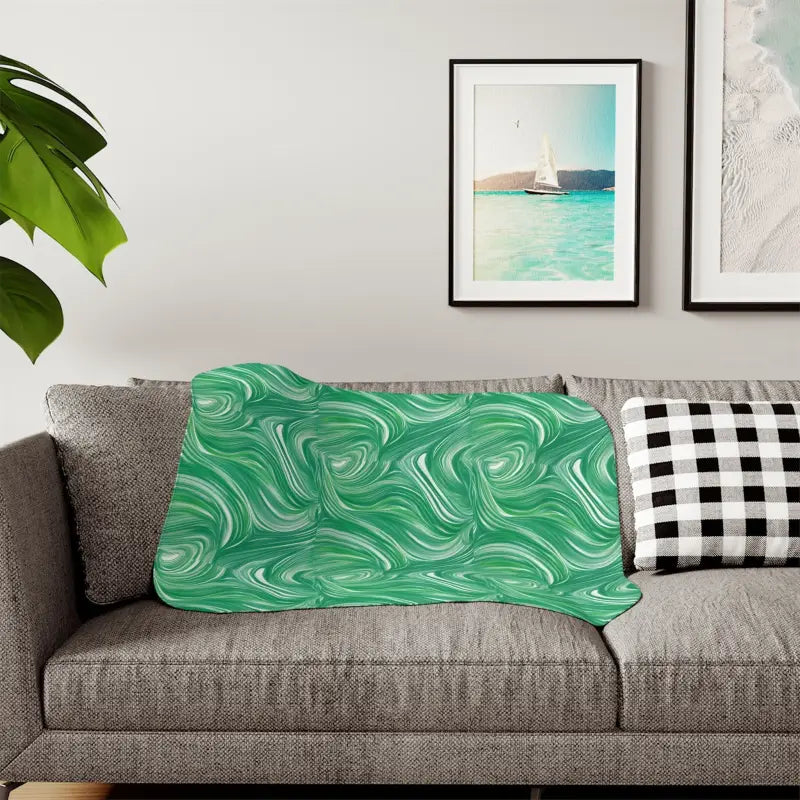 Snuggle in Style with our Luxury Abstract Wavy Sherpa Blanket - Home Decor