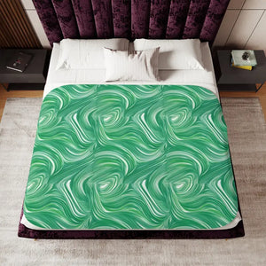 Sherpa Blanket Abstract Wavy Pattern Cozy Throw - Dipaliz - Blankets