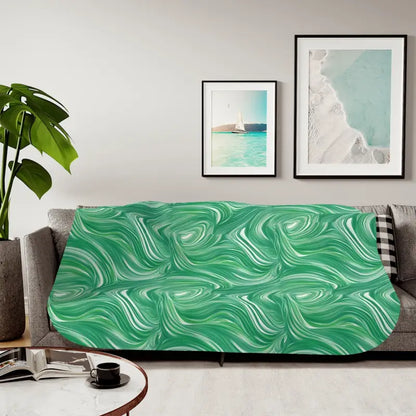 Snuggle in Style with our Luxury Abstract Wavy Sherpa Blanket - 60’’ × 80’’ / Beige Home Decor