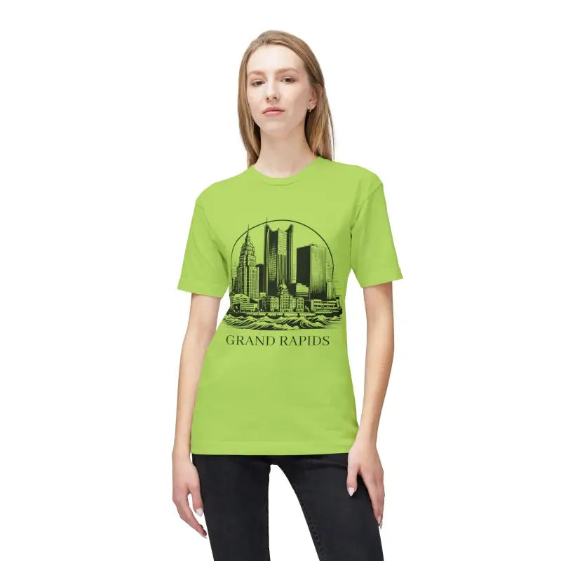 Cool Grand Rapids Skyline Tee: Style Meets Comfort - Lime Green / s T-shirt