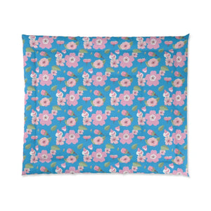 Pink Flora Comforter Set Vibrant Cozy Style Dipaliz - Quilts & Comforters