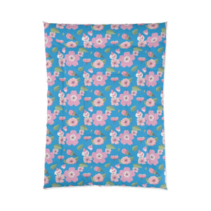 Pink Flora Comforter Set Vibrant Cozy Style Dipaliz - Quilts & Comforters