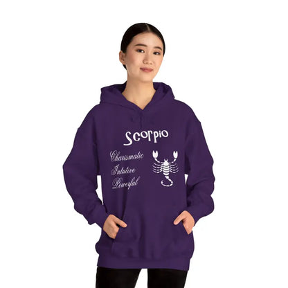 Unleash your Style with the Scorpio Sign Hooded Sweatshirt! - Purple / s Hoodie