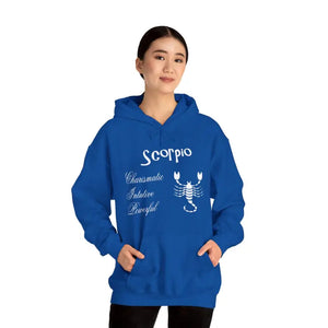 Scorpio Sign Hooded Sweatshirt Bold Zodiac Comfort - Dipaliz - Royal / s - Hoodies