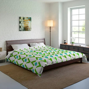 Green Geometrical Pattern Blanket - Modern Cozy Style - Dipaliz - Quilts & Comforters