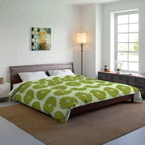 Green Leaves Comforter - Sustainable Cozy Bedding - Dipaliz - 104’’ × 88’’ - Quilts & Comforters