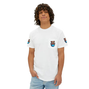 Bear in a Pocket Tee - Cotton Women’s Fashion Top - Dipaliz - T-shirts