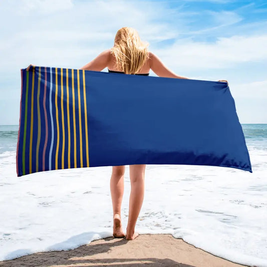 Transform your Bathroom with our Striped 30″×60″ Luxury Blue Towel - Towels