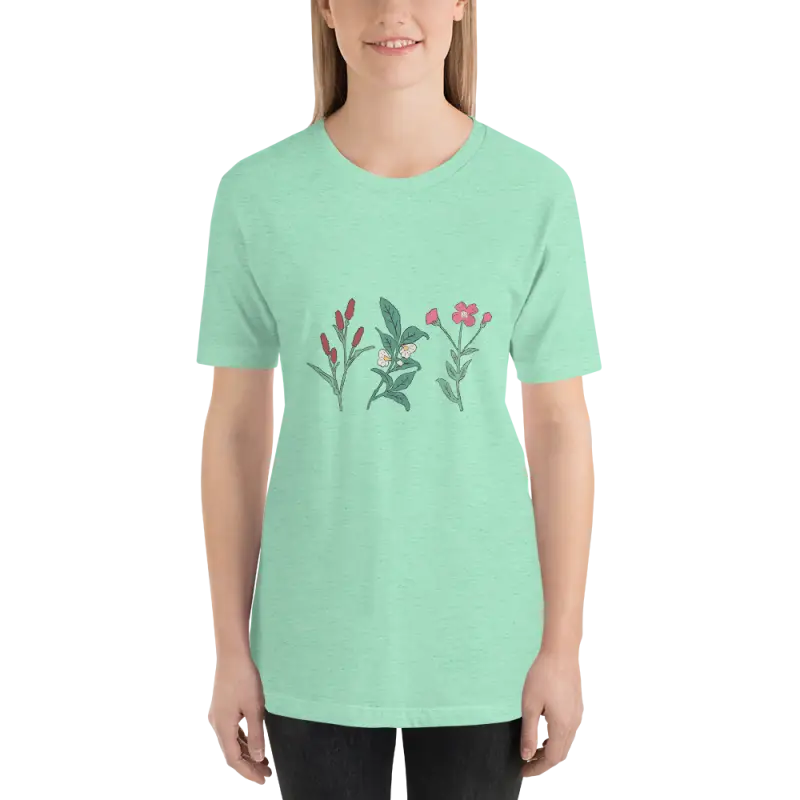 Captivate in the Dipaliz Wild Flowers Unisex Tee - Heather Mint / s T-shirt