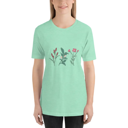 Captivate in the Dipaliz Wild Flowers Unisex Tee - Heather Mint / s T-shirt