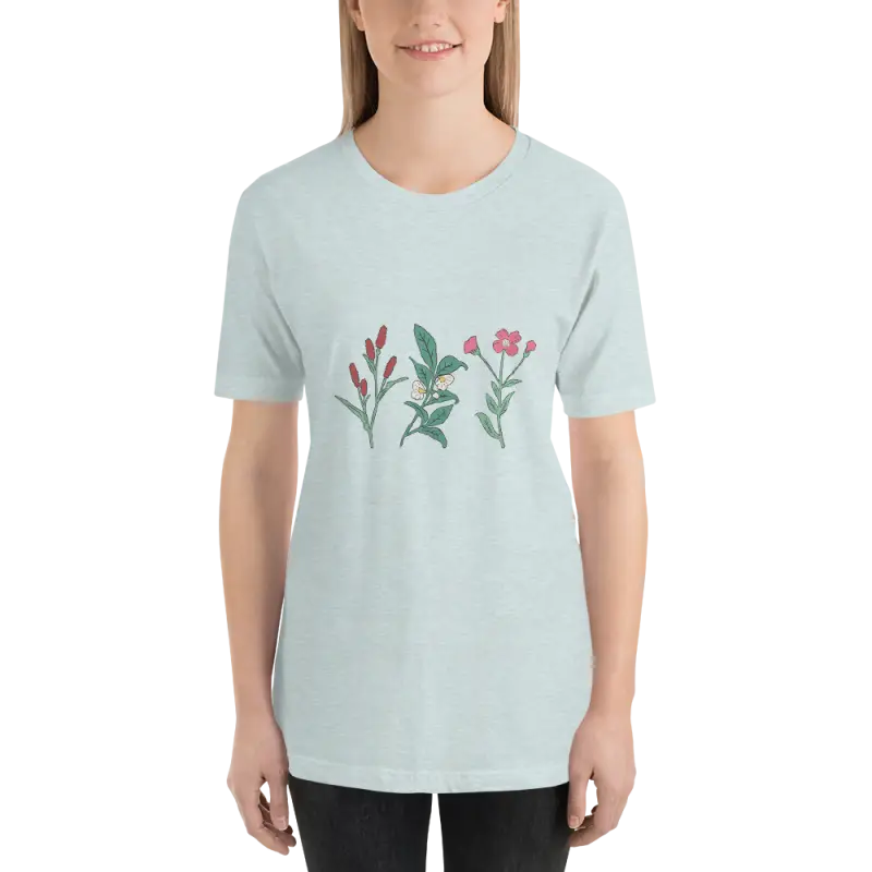 Captivate in the Dipaliz Wild Flowers Unisex Tee - Heather Prism Ice Blue / Xs T-shirt