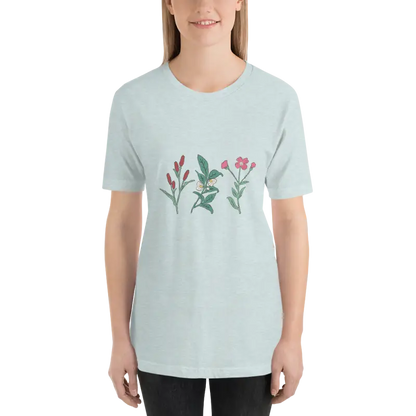 Captivate in the Dipaliz Wild Flowers Unisex Tee - Heather Prism Ice Blue / Xs T-shirt