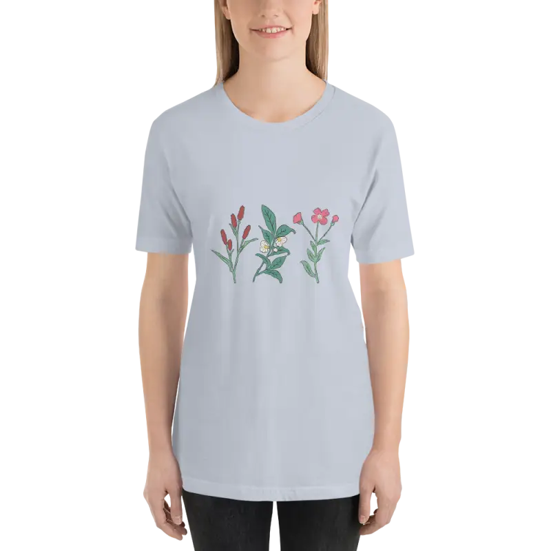 Captivate in the Dipaliz Wild Flowers Unisex Tee - Light Blue / Xs T-shirt