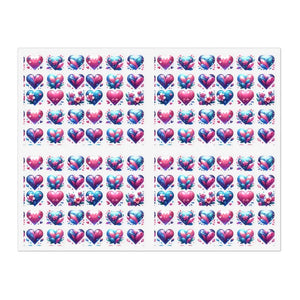 Hearts Sticker Sheet - Valentine’s Day Love Designs - Dipaliz - 11’’ × 8.5’’ / Transparent / Die-cut - Decorative