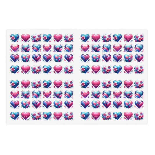 Get Creative with Dipaliz Valentine’s Day Hearts Sticker Sheets - 6’’ × 4’’ / Transparent / Die-cut Paper Products