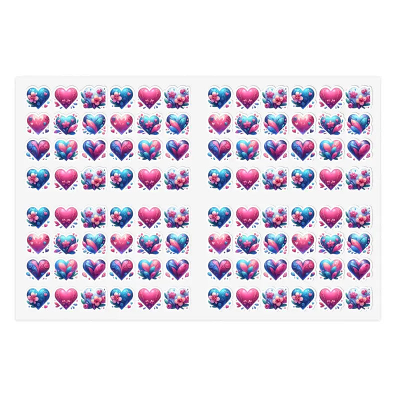 Get Creative with Dipaliz Valentine’s Day Hearts Sticker Sheets - 6’’ × 4’’ / White / Die-cut Paper Products