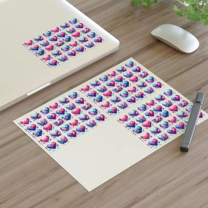 Hearts Sticker Sheet - Valentine’s Day Love Designs - Dipaliz - Decorative Stickers