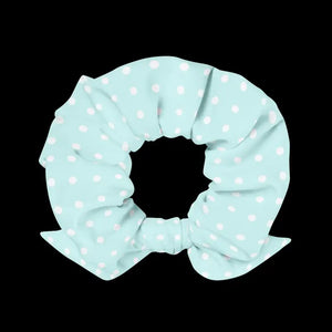 Polka Dots Hair Scrunchie - Baby Blue White Eco Friendly - Dipaliz - Ponytail Holders