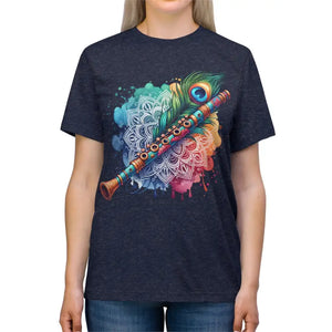 Hare Krishna Triblend Tee - Meditation Peaceful Style - Dipaliz - Navy Triblend / s - T-shirts