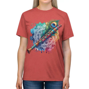 Hare Krishna Triblend Tee - Meditation Peaceful Style - Dipaliz - Red Triblend / s - T-shirts