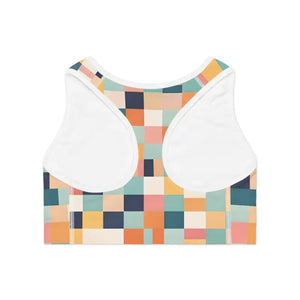 Pastel Checkered Sports Bra - Trendy Workout Essential - Dipaliz - Bras