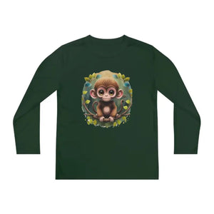 Youth Long Sleeve Funky Monkey Polyester Blend Tee - Dipaliz - T-shirts