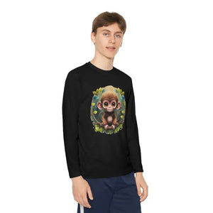 Youth Long Sleeve Funky Monkey Polyester Blend Tee - Dipaliz - Black / s - T-shirts