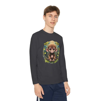 Funky Monkey Youth Long Sleeve Tee for Cool Kids - Iron Grey / s Clothes