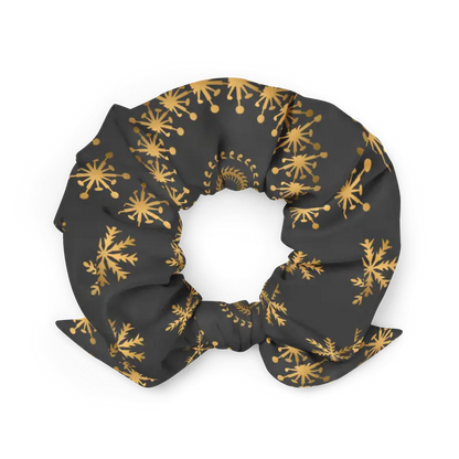 Turn Up the Glam with Golden Snowflake Scrunchie - Hair Accessory